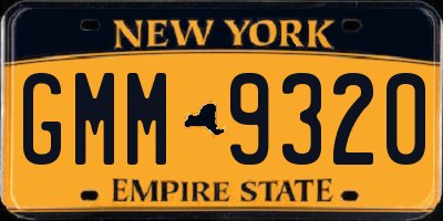 NY license plate GMM9320