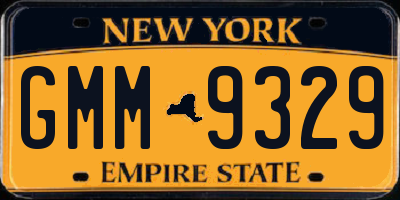 NY license plate GMM9329