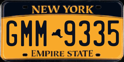 NY license plate GMM9335
