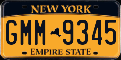 NY license plate GMM9345