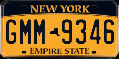NY license plate GMM9346