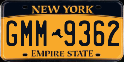 NY license plate GMM9362