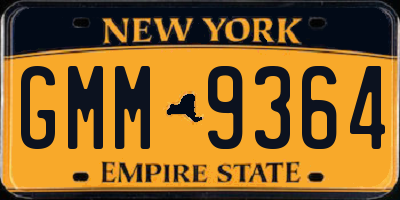 NY license plate GMM9364