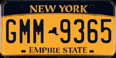 NY license plate GMM9365