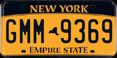NY license plate GMM9369