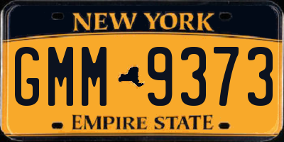 NY license plate GMM9373