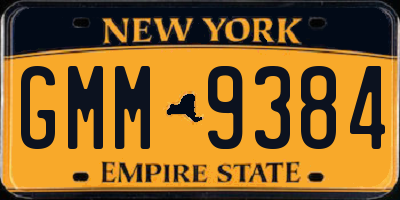 NY license plate GMM9384