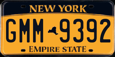 NY license plate GMM9392