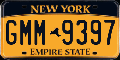 NY license plate GMM9397