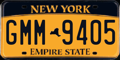 NY license plate GMM9405