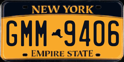 NY license plate GMM9406