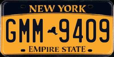 NY license plate GMM9409