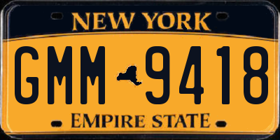 NY license plate GMM9418