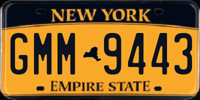 NY license plate GMM9443