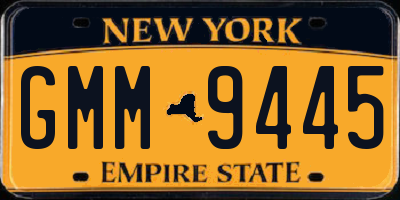 NY license plate GMM9445