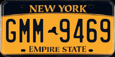 NY license plate GMM9469