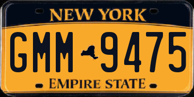 NY license plate GMM9475