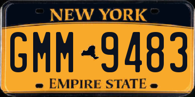 NY license plate GMM9483