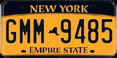 NY license plate GMM9485