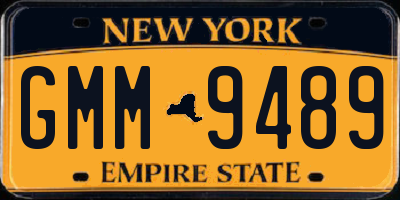 NY license plate GMM9489