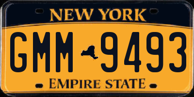 NY license plate GMM9493