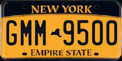 NY license plate GMM9500