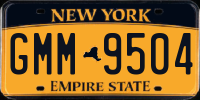 NY license plate GMM9504