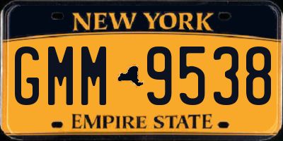 NY license plate GMM9538