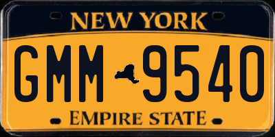 NY license plate GMM9540