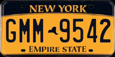 NY license plate GMM9542