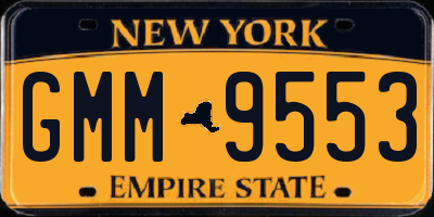 NY license plate GMM9553