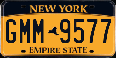 NY license plate GMM9577