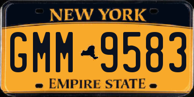 NY license plate GMM9583