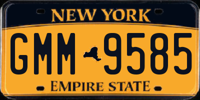 NY license plate GMM9585