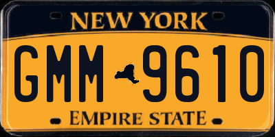 NY license plate GMM9610