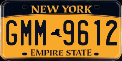 NY license plate GMM9612