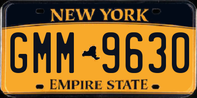NY license plate GMM9630