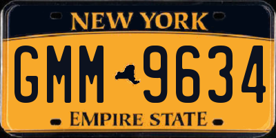 NY license plate GMM9634