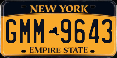 NY license plate GMM9643