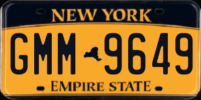 NY license plate GMM9649
