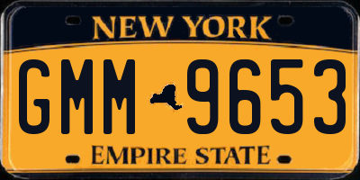 NY license plate GMM9653
