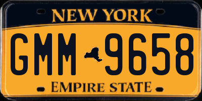 NY license plate GMM9658