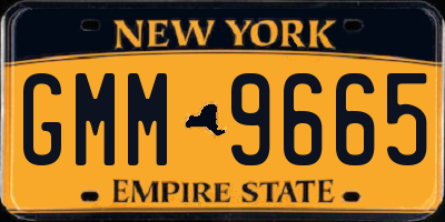 NY license plate GMM9665