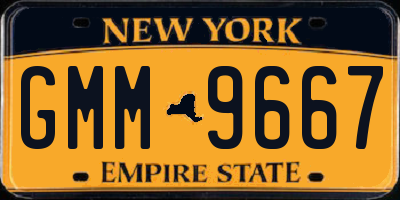 NY license plate GMM9667