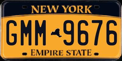 NY license plate GMM9676