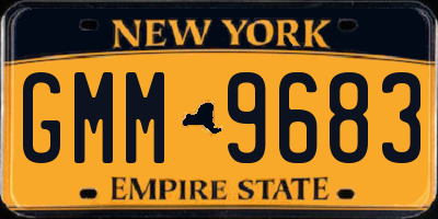 NY license plate GMM9683