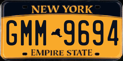 NY license plate GMM9694