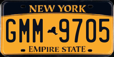 NY license plate GMM9705