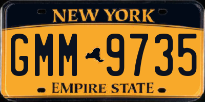 NY license plate GMM9735