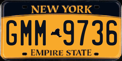 NY license plate GMM9736
